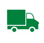 camion de livraison vert dans rond blanc